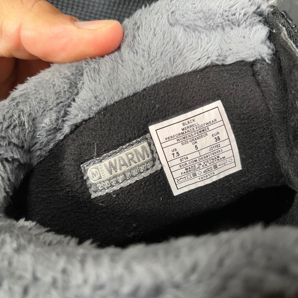 Merrell M-Select DRY Snow Boots Womens 7.5 Suede Waterproof Insulated Zip Black - Picture 5 of 7
